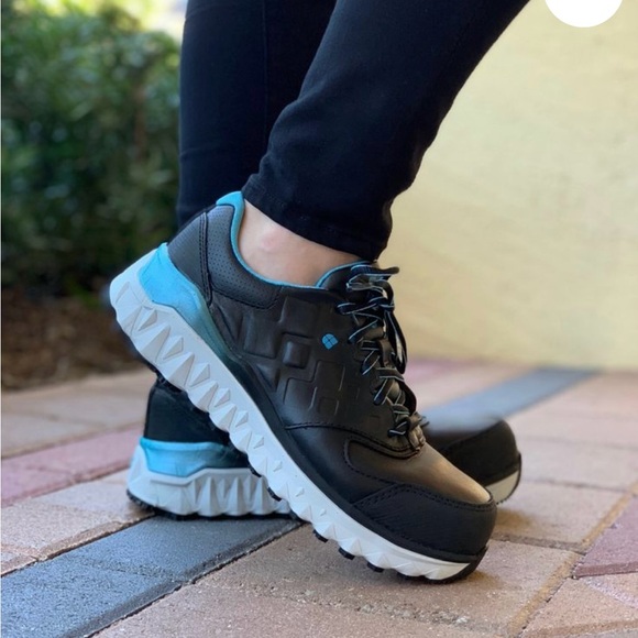 ▪️ Shoes For Crews "Pearl" Black Blue Nano Aluminum Toe Shoes ~ 7 - Picture 1 of 10